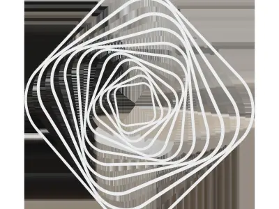 Univers wall panel metallic black 3D model