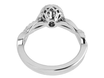 Round Halo Twisted Ring 3550 3D print model