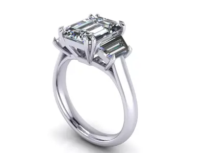 Emerald Wedding Ring 3D print model