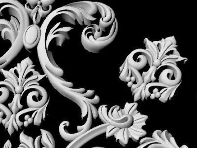 Central decor ornament for furniture 3D model 981
