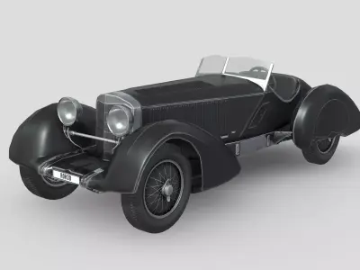 Mercedes Benz SSK Trossi Roadster 1930 Low-poly 3D model