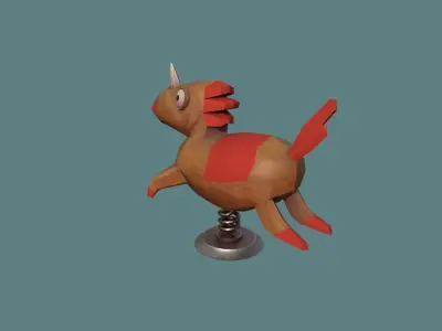 Horse wooden Low-poly 3D model