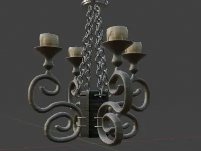 Medieval Chandelier 3D model