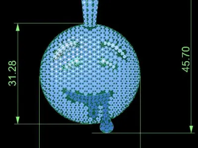 emoji gem pendant 3D print model