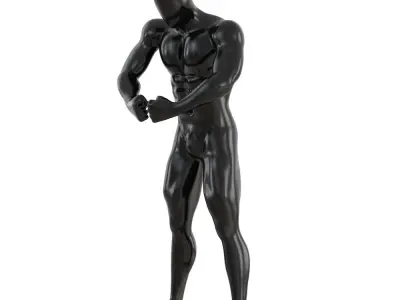 Abstract fitness mannequin with muscles 159 3D model