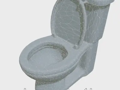 Miniature Toilet with Playful Details Low-poly 3D model