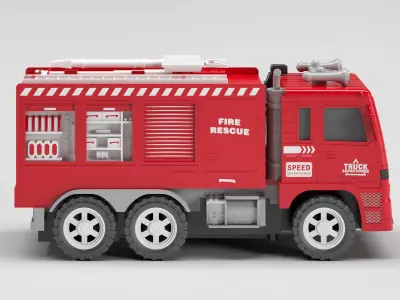 Red toy fire truck Free 3D model