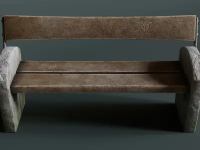 Reversible Bench Low-poly 3D model
