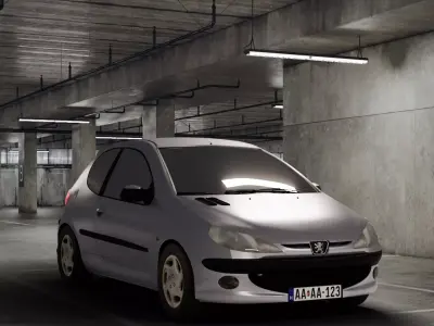 Peugeot 206 Low-poly 3D model