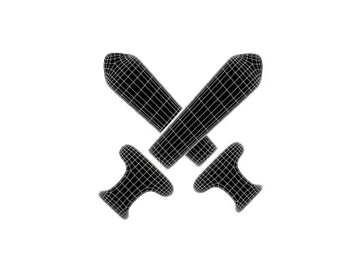 War Symbol v1 001 Low-poly 3D model