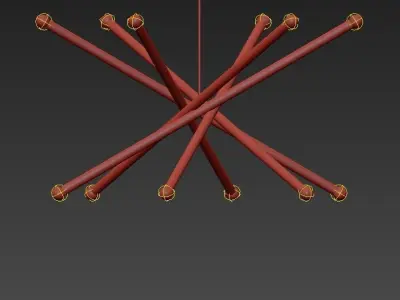 Vortice modern brass starburst chandelier 3D model