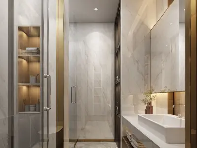 bedroom bathroom 3D model