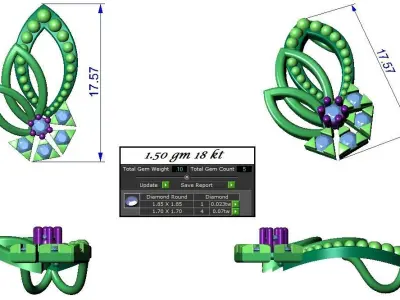 Pendant Earrings combo - 322 3D print model
