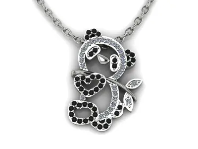 Panda Pendant Jewelry Gold 3D print model