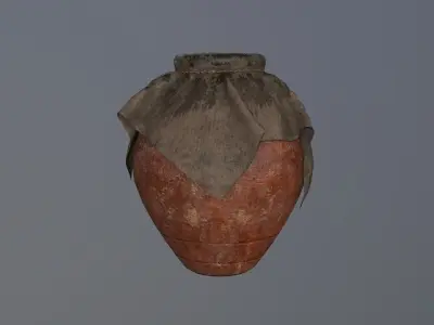 Oil Clay Pot Low-poly 3D model