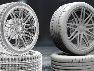 brabus car tyre 3D model