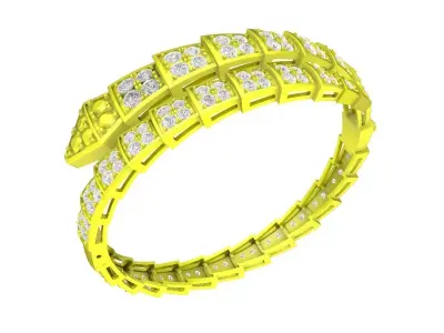 A7517 Luxury Snake Diamond Women Bangle Bracelets 3D Model 3D print model