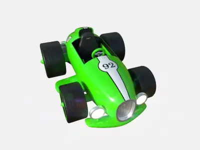 Cartoon Kart B03 Green - Vehicle Racing Design Low-poly 3D model