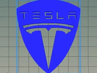 TESLA logo 3D model