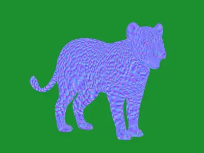 Leopard Cub Low-poly 3D model