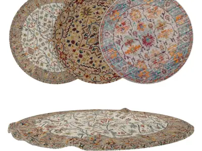 Round Rug Set 64 3D model