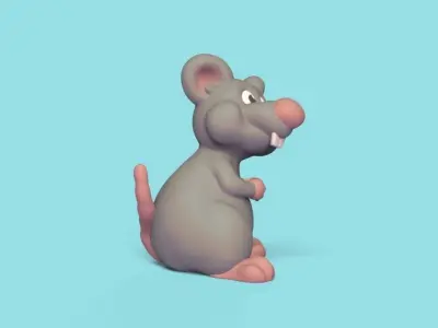 Cartoon Mouse Eating 3D print model