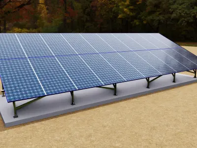 Sliding Panel System-2x10 Panel Layout Low-poly 3D model