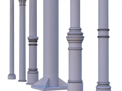 Cast iron columns 2 3D model