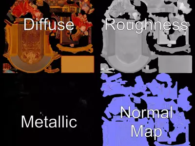 Renaissance Art Frame model pack Low-poly 3D model