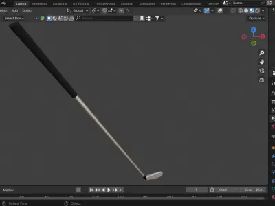 GOLF BALL STICK Free low-poly 3D model