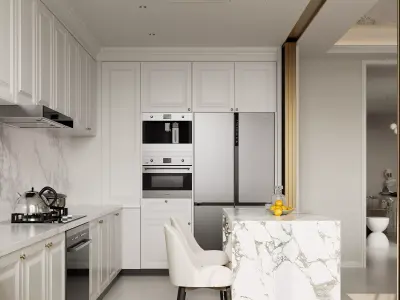 Modern French-style living room 3D model