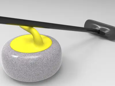 Curling Equipment Low-poly 3D model