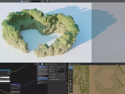 8k Love Hills heart shape terrain landscape 3D model