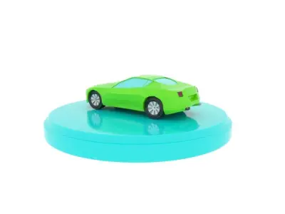 Ferrari cartoon Low-poly 3D model