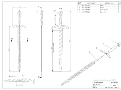 WG 7002 - Sword 3D print model