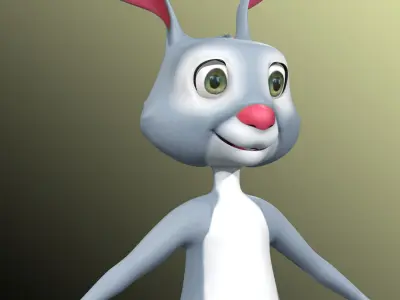 Cartoon Rabbit Low-poly 3D model
