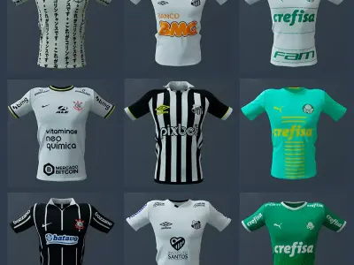 Uniforme de Futebol Paulista - Jersey Brazilian Soccer 3D model