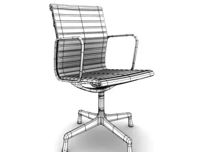 Aluminium armchair 3D model