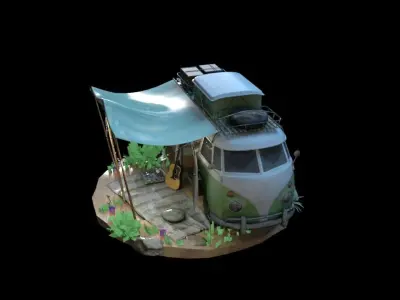bus traveler kombi adventure 3D model