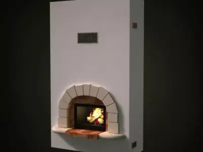 White Portable Fireplace 3D model