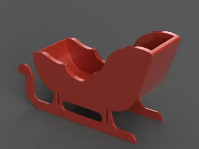 Santa Sleigh Christmas Decorations  candy dish - candle holder 1 3D print model