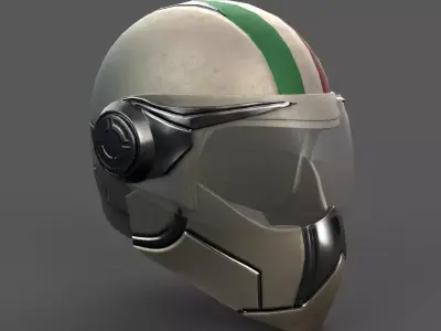 Helmet racer Generic sport scifi ver2 Low-poly 3D model