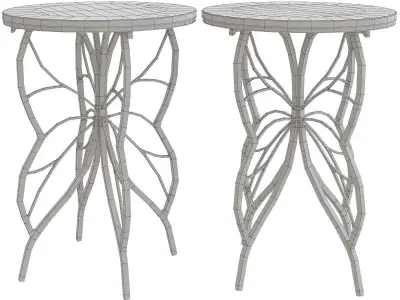 Side and Coffee table low poly 3d model collection Low-poly 3D model