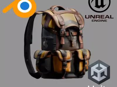 Stylized Backpack BP16 Low-poly 3D model