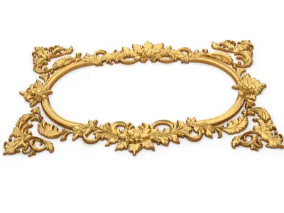 Plaster decorative frame ornament 05 3D model