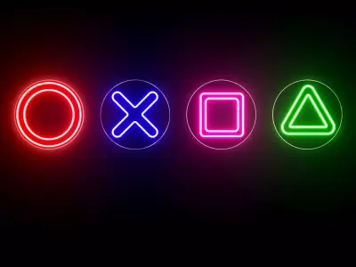 PlayStation Signs Neon Sign 3D model