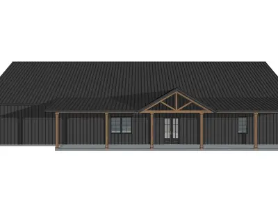 Barndominium House 014 -Archimple LLC Low-poly 3D model