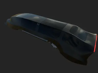 Futuristic limousine transportation vehicle Low-poly 3D model