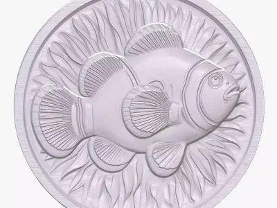 Clown Fish 4 basrelief for 3D printing 3D print model