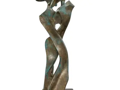 Antique Modern Abstract Embrace in Bronze  3D model